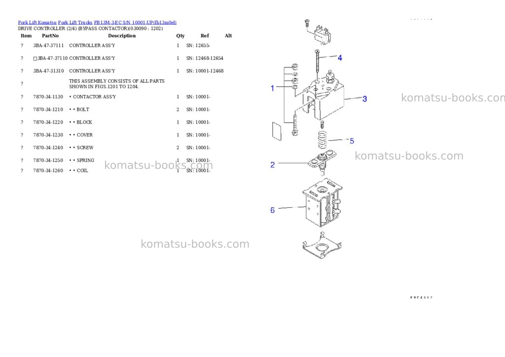 Komatsu fb13m-3-ec s/n 10001-up Parts catalog cover Page 8 Komatsu fb13m-3-ec s/n 10001-up Parts catalog cover Page 8