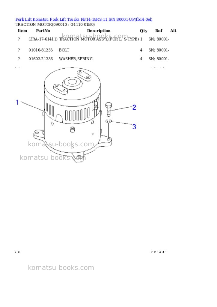 Komatsu fb14-18rs-11 s/n 80001-up Parts catalog cover Page 10 Komatsu fb14-18rs-11 s/n 80001-up Parts catalog cover Page 10