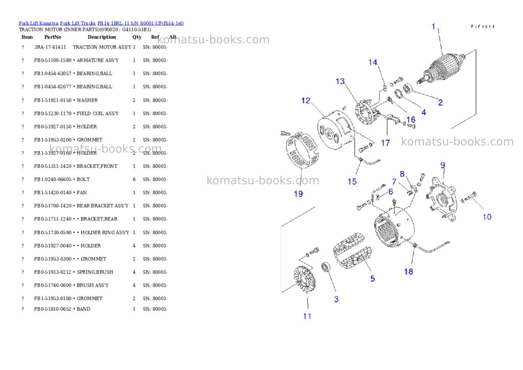 Komatsu fb14-18rl-11 s/n 80001-up Parts catalog cover Page 10 Komatsu fb14-18rl-11 s/n 80001-up Parts catalog cover Page 10