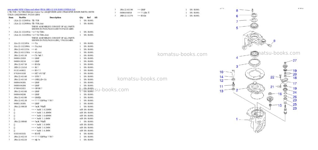 Komatsu fb14-18rs-12 s/n 85001-up Parts catalog cover Page 8