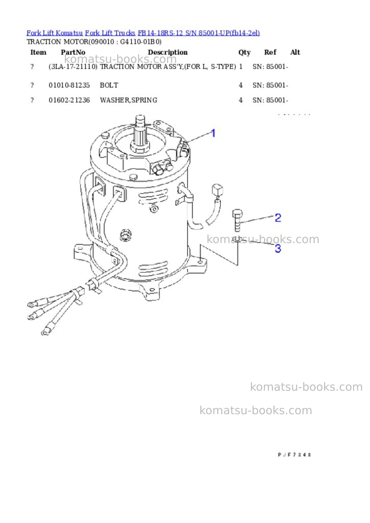 Komatsu FB14-18RS-12 S/N 85001-UP Parts catalog cover Page 10