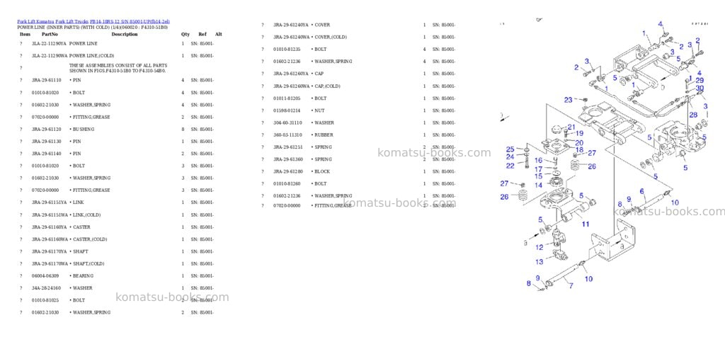 Komatsu FB14-18RS-12 S/N 85001-UP Parts catalog cover Page 6