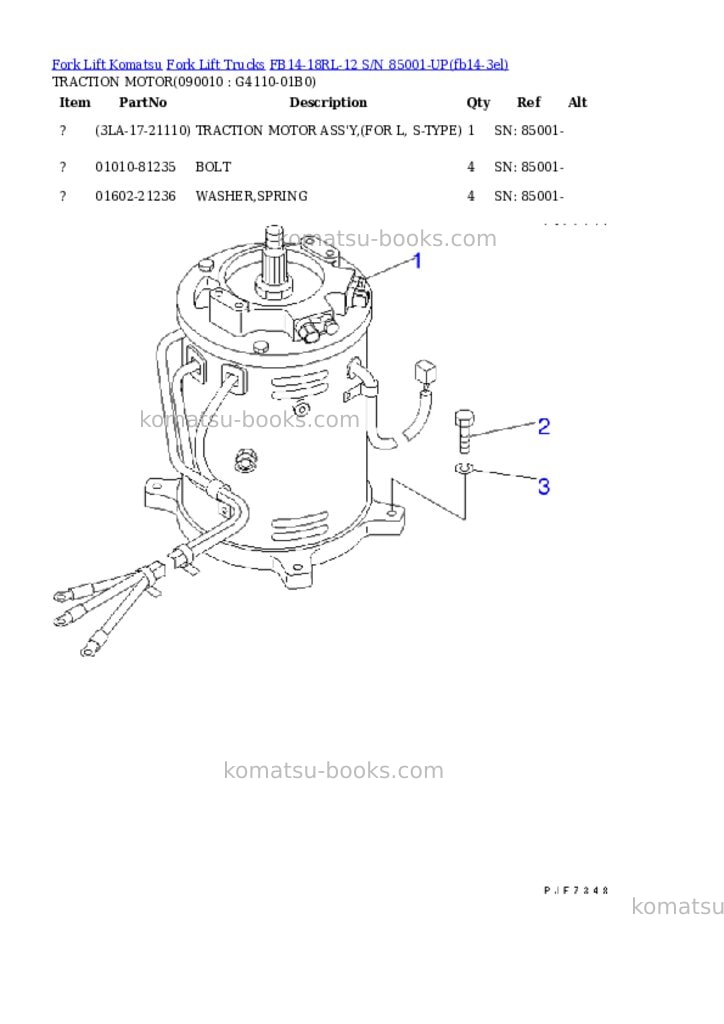 Komatsu fb14-18rl-12 s/n 85001-up Parts catalog cover Page 9 Komatsu fb14-18rl-12 s/n 85001-up Parts catalog cover Page 9