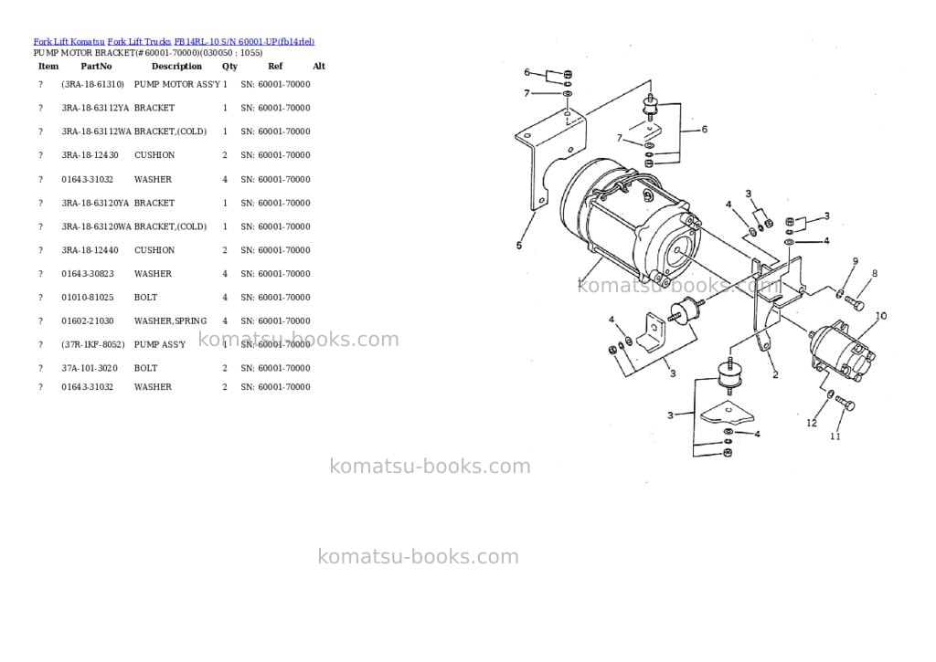 Komatsu fb14rl-10 s/n 60001-up Parts catalog cover Page 4 Komatsu fb14rl-10 s/n 60001-up Parts catalog cover Page 4