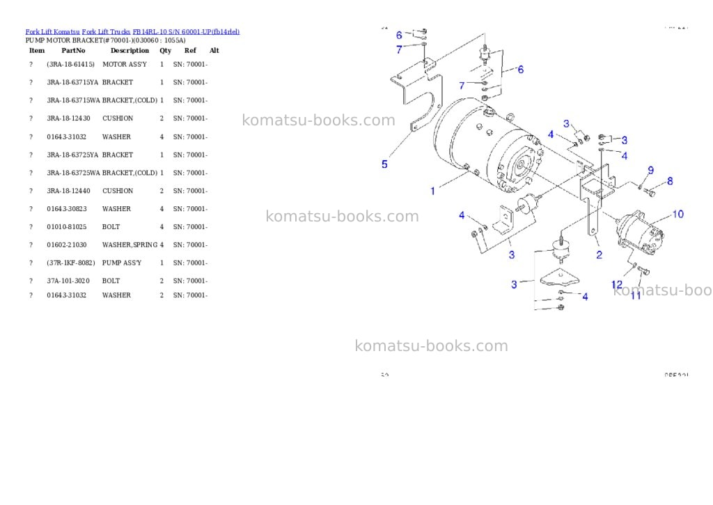 Komatsu fb14rl-10 s/n 60001-up Parts catalog cover Page 5 Komatsu fb14rl-10 s/n 60001-up Parts catalog cover Page 5