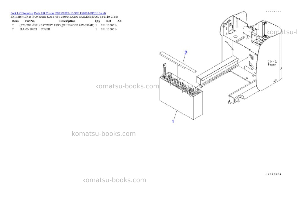 Komatsu FB15/18RL-15 S/N 150001-UP Parts catalog cover Page 5 Komatsu FB15/18RL-15 S/N 150001-UP Parts catalog cover Page 5
