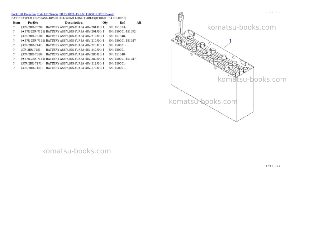 Komatsu FB15/18RL-15 S/N 150001-UP Parts catalog cover Page 6 Komatsu FB15/18RL-15 S/N 150001-UP Parts catalog cover Page 6