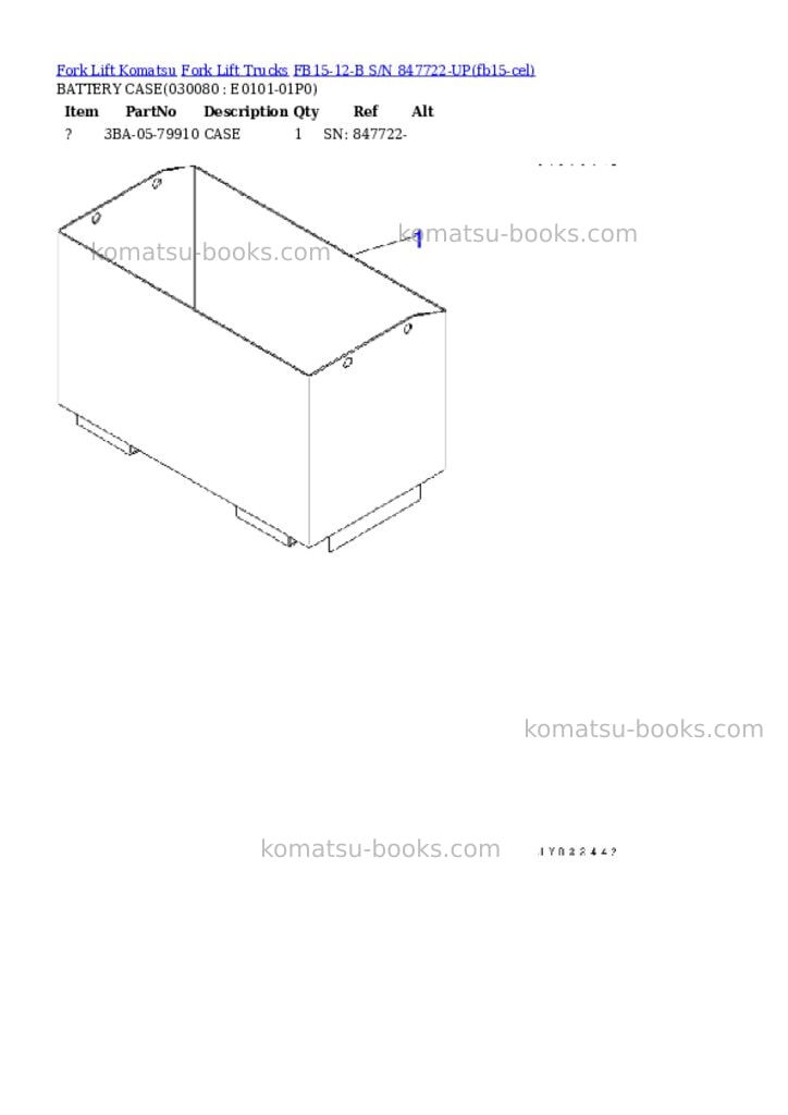 Komatsu FB15-12-B S/N 847722-UP Parts catalog cover Page 7 Komatsu FB15-12-B S/N 847722-UP Parts catalog cover Page 7