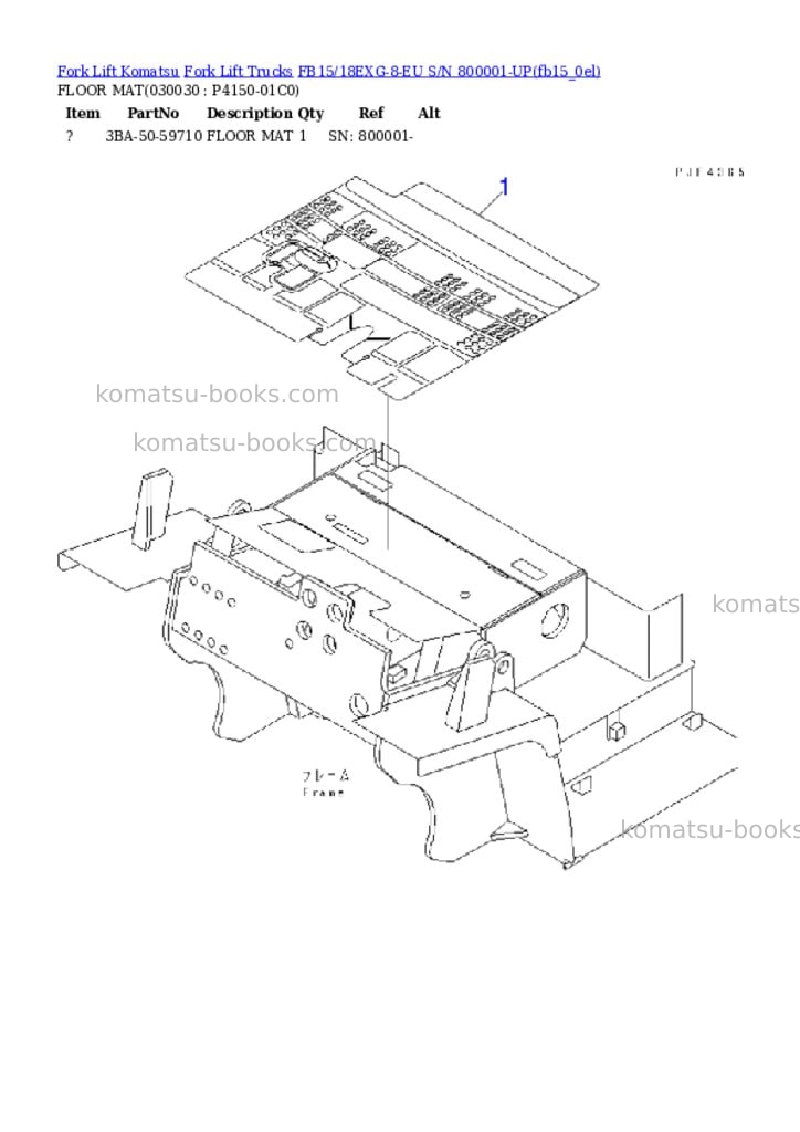 Komatsu fb15/18exg-8-eu s/n 800001-up Parts catalog cover Page 3 Komatsu fb15/18exg-8-eu s/n 800001-up Parts catalog cover Page 3