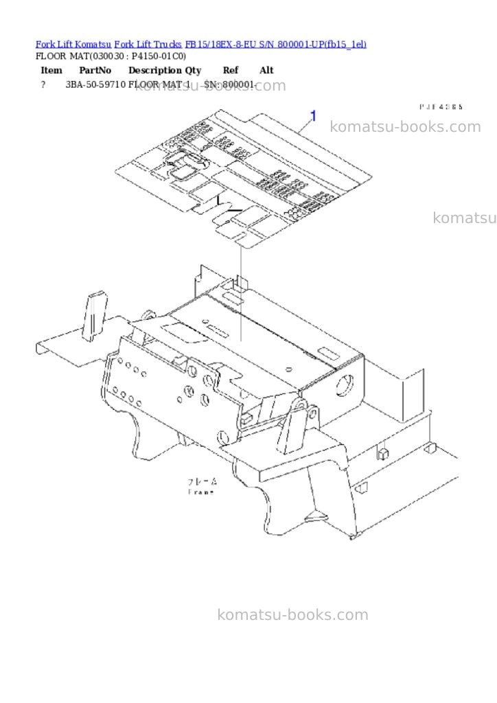 Komatsu fb15/18ex-8-eu s/n 800001-up Parts catalog cover Page 2