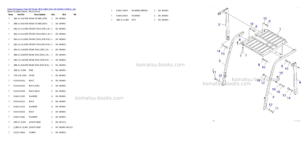 Komatsu fb15/18ex-8-eu s/n 800001-up Parts catalog cover Page 4