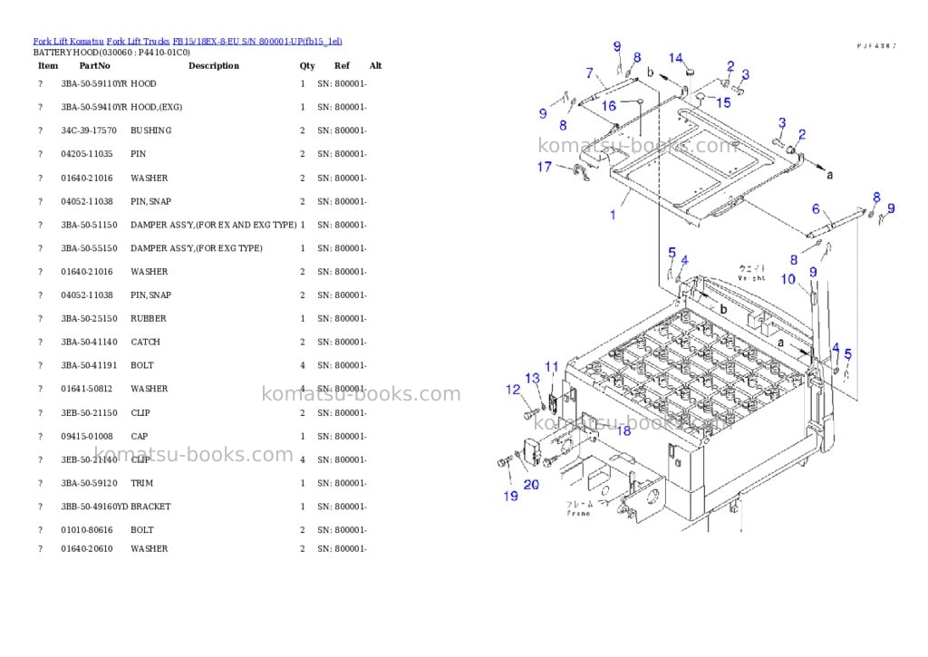 Komatsu fb15/18ex-8-eu s/n 800001-up Parts catalog cover Page 5