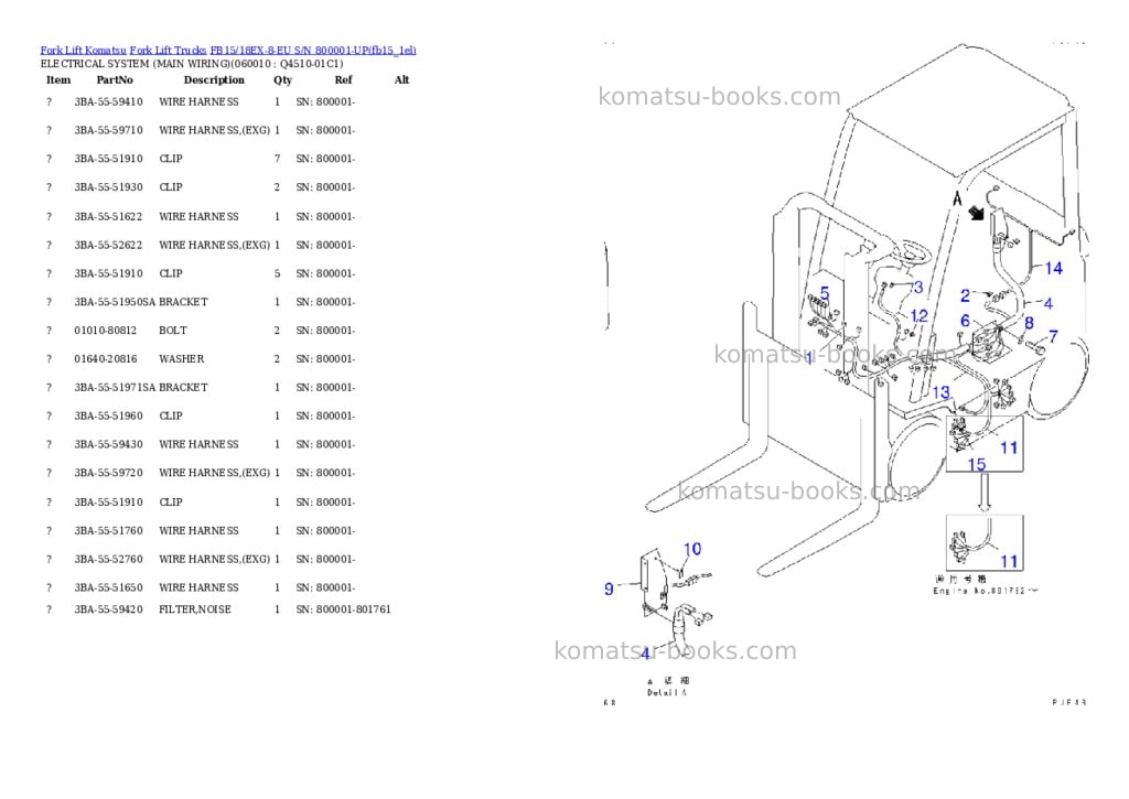 Komatsu fb15/18ex-8-eu s/n 800001-up Parts catalog cover Page 6