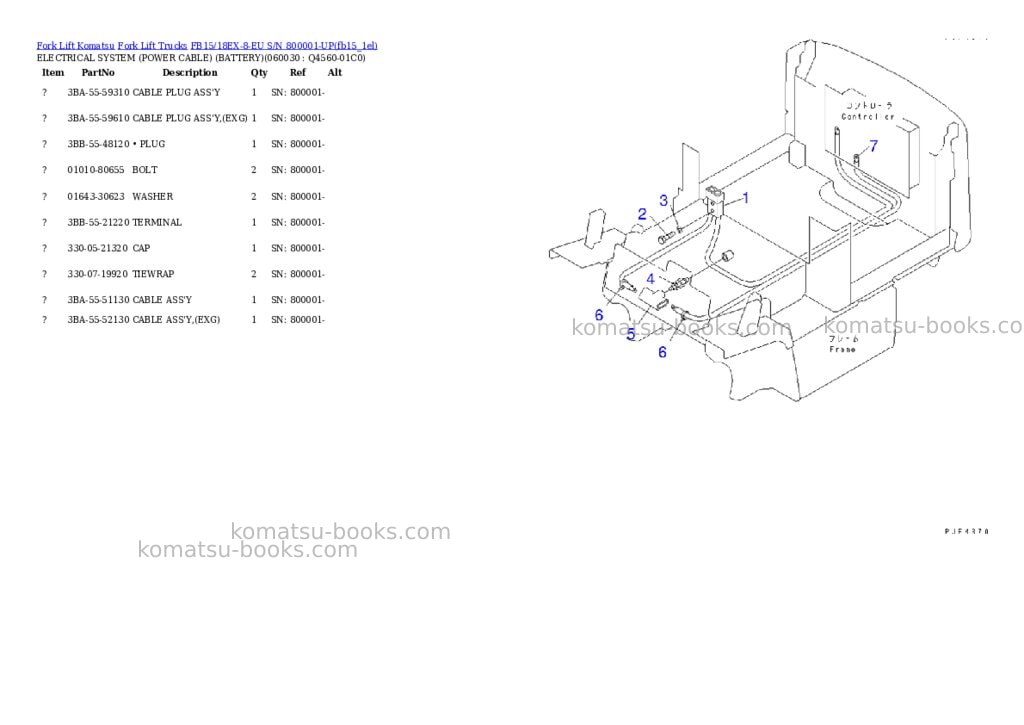 Komatsu fb15/18ex-8-eu s/n 800001-up Parts catalog cover Page 8