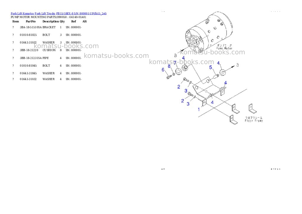 Komatsu fb15/18ex-8 s/n 800001-up Parts catalog cover Page 10
