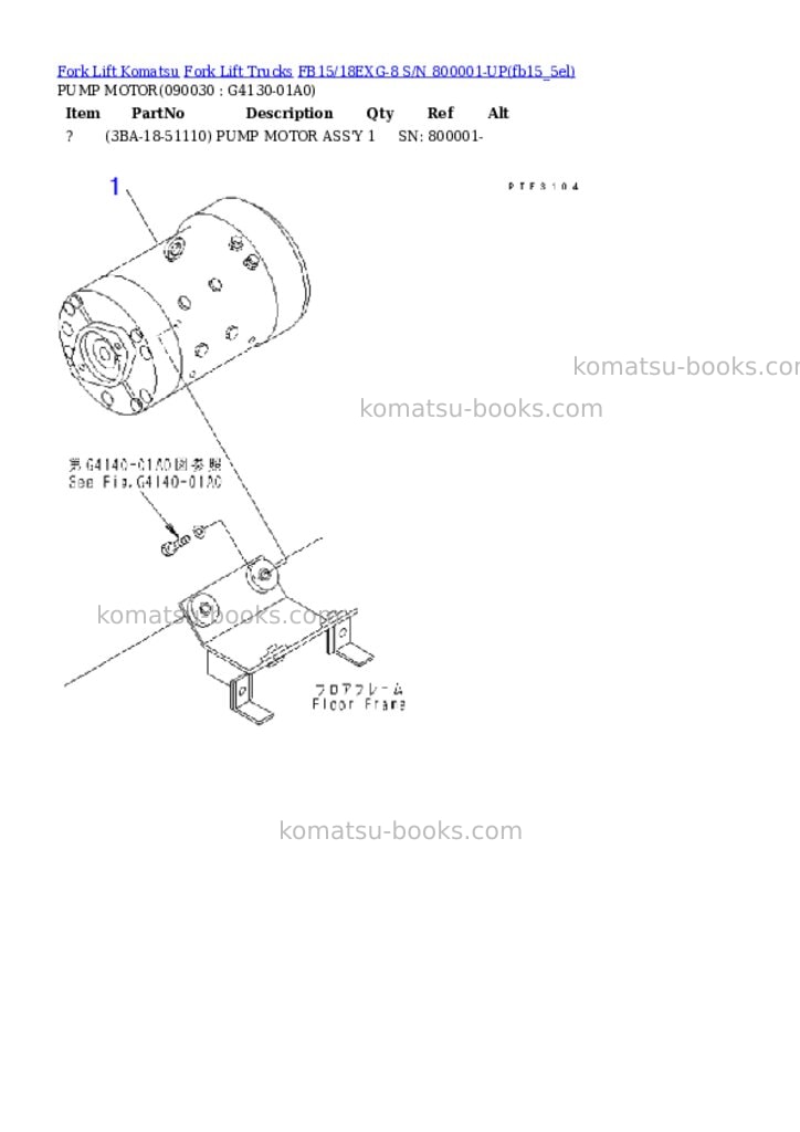 Komatsu fb15/18exg-8 s/n 800001-up Parts catalog cover Page 5 Komatsu fb15/18exg-8 s/n 800001-up Parts catalog cover Page 5