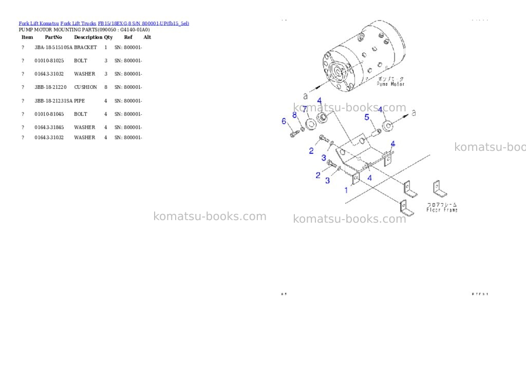 Komatsu fb15/18exg-8 s/n 800001-up Parts catalog cover Page 7 Komatsu fb15/18exg-8 s/n 800001-up Parts catalog cover Page 7