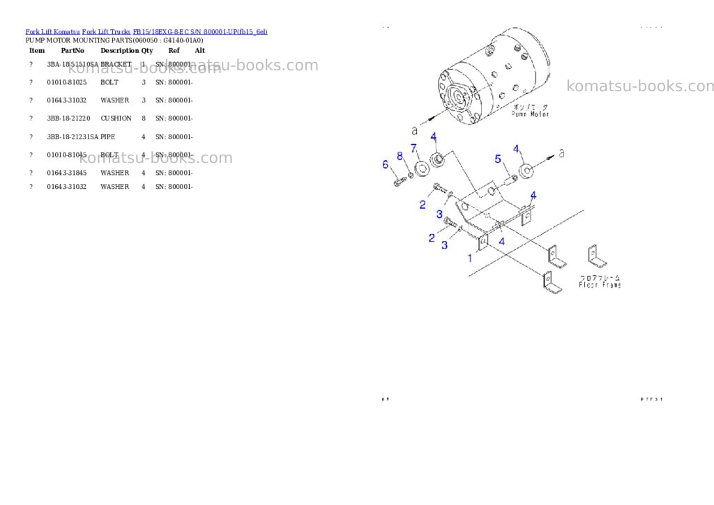 Komatsu fb15/18exg-8-ec s/n 800001-up Parts catalog cover Page 6 Komatsu fb15/18exg-8-ec s/n 800001-up Parts catalog cover Page 6