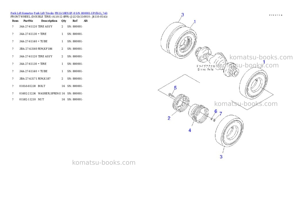 Komatsu fb15/18exgf-8 s/n 800001-up Parts catalog cover Page 10