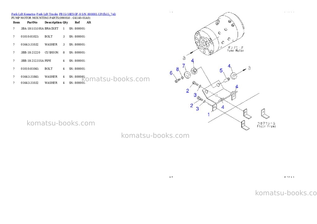 Komatsu fb15/18exgf-8 s/n 800001-up Parts catalog cover Page 7