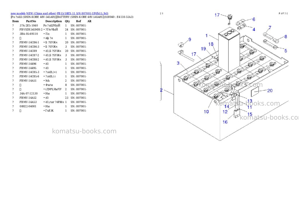 Komatsu fb15/18ex-11 s/n 807001-up Parts catalog cover Page 3