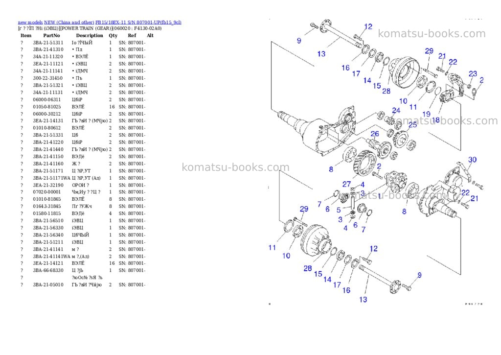 Komatsu fb15/18ex-11 s/n 807001-up Parts catalog cover Page 5