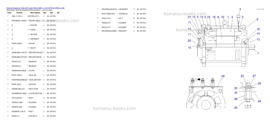 Komatsu FB15/18EX-11 S/N 807001-UP Parts catalog cover Page 7