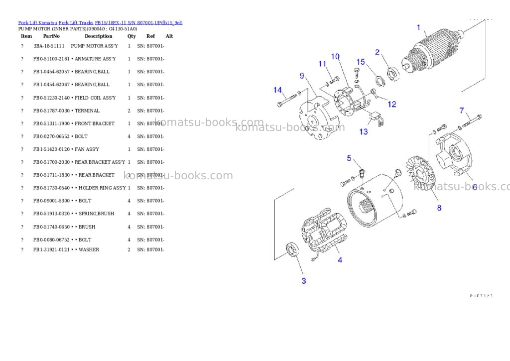 Komatsu FB15/18EX-11 S/N 807001-UP Parts catalog cover Page 9