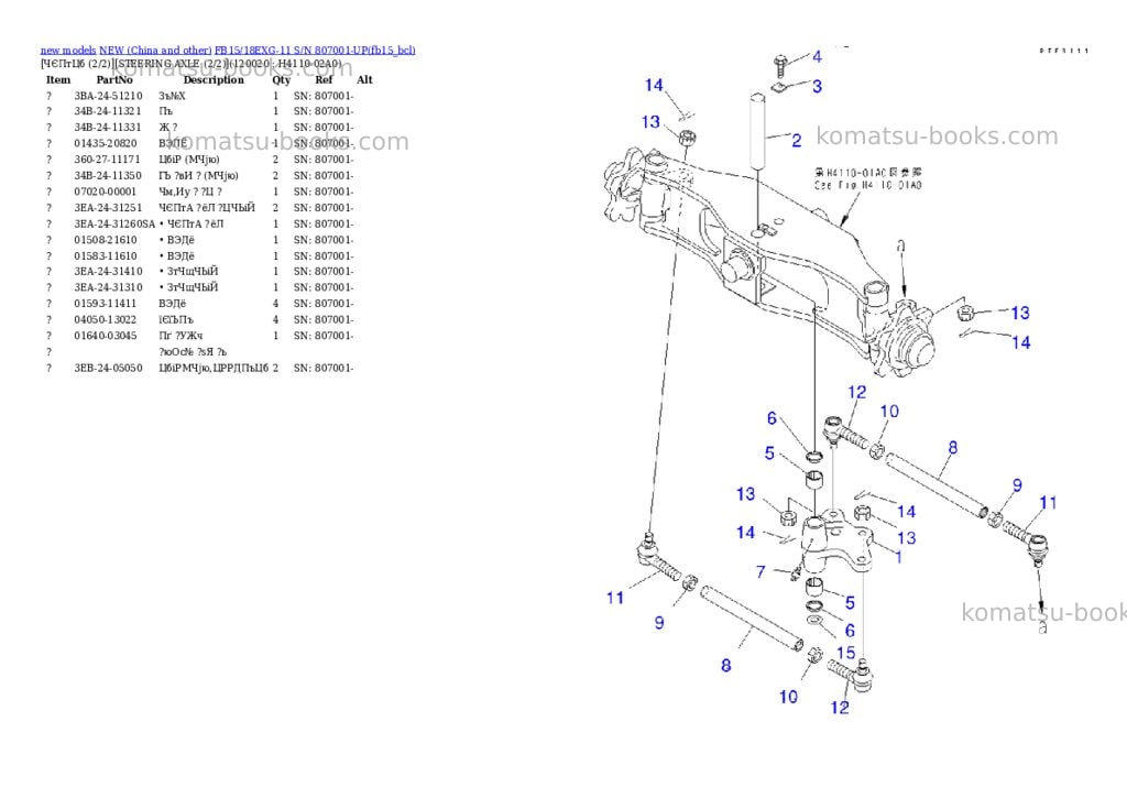 Komatsu fb15/18exg-11 s/n 807001-up Parts catalog cover Page 9