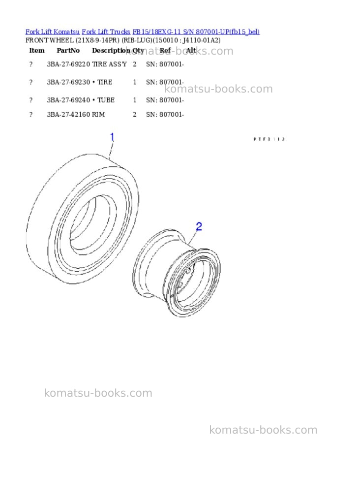 Komatsu FB15/18EXG-11 S/N 807001-UP Parts catalog cover Page 10
