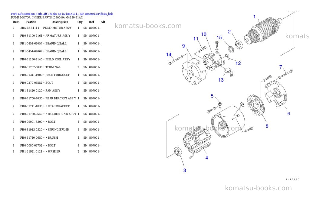 Komatsu FB15/18EXG-11 S/N 807001-UP Parts catalog cover Page 6