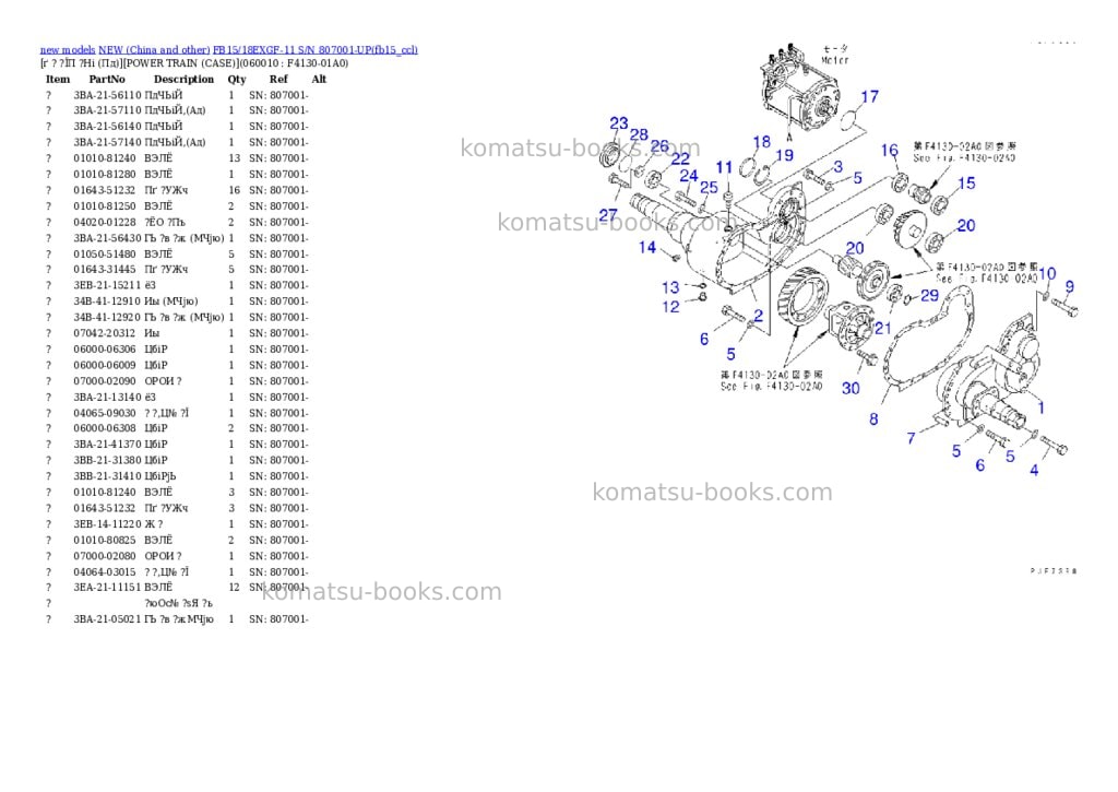 Komatsu fb15/18exgf-11 s/n 807001-up Parts catalog cover Komatsu fb15/18exgf-11 s/n 807001-up Parts catalog cover