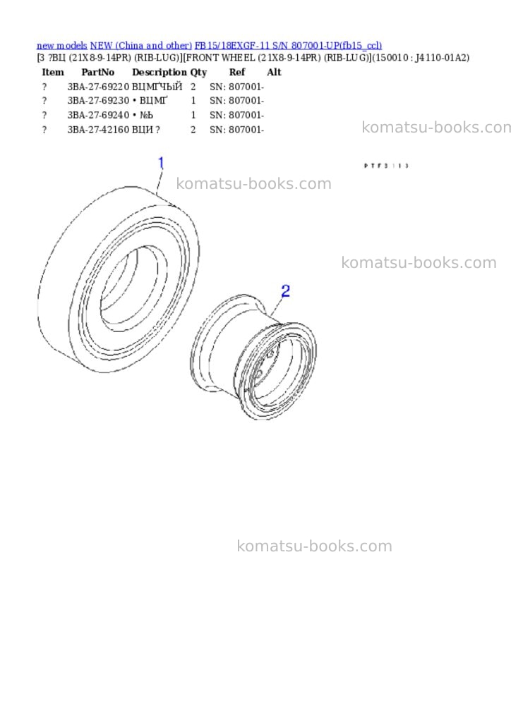 Komatsu fb15/18exgf-11 s/n 807001-up Parts catalog cover Page 10 Komatsu fb15/18exgf-11 s/n 807001-up Parts catalog cover Page 10