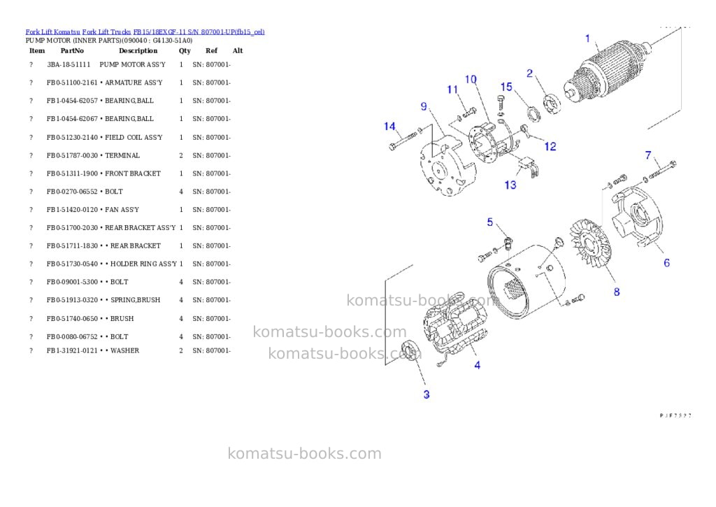 Komatsu FB15/18EXGF-11 S/N 807001-UP Parts catalog cover Page 6