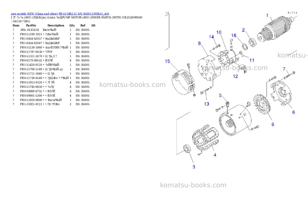 Komatsu fb15/18rj-12 s/n 85001-up Parts catalog cover Page 10