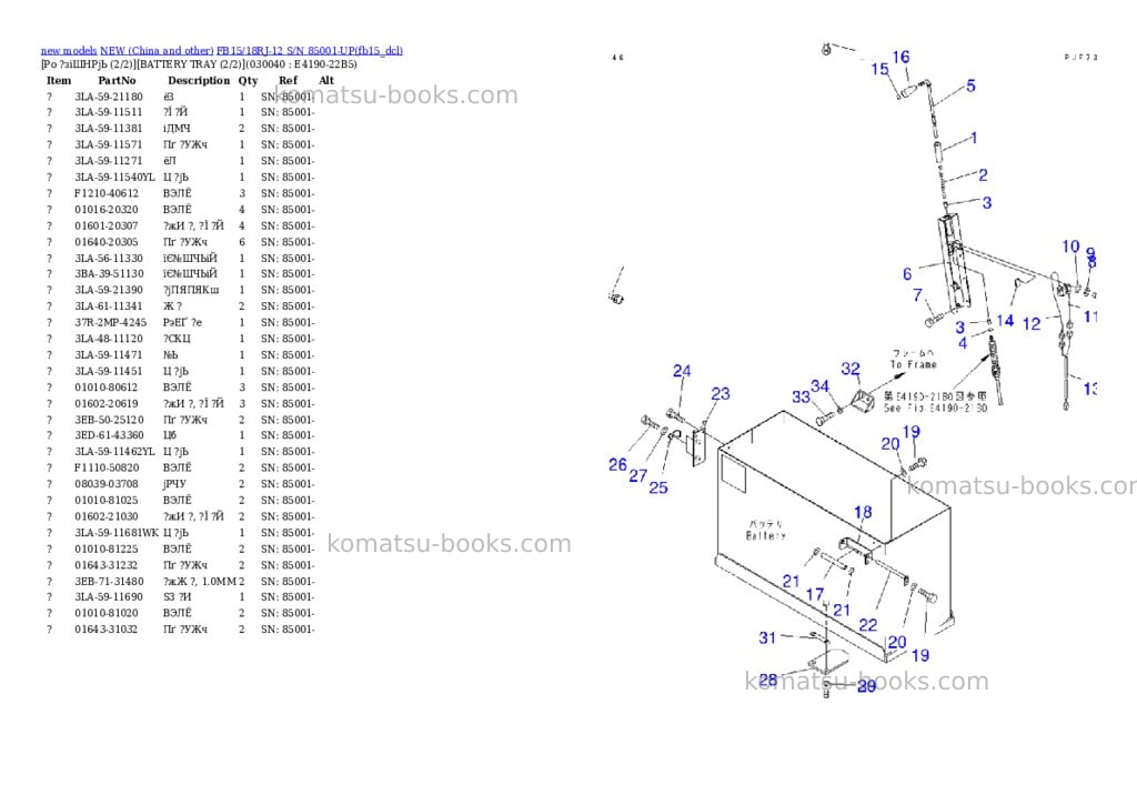 Komatsu fb15/18rj-12 s/n 85001-up Parts catalog cover Page 3