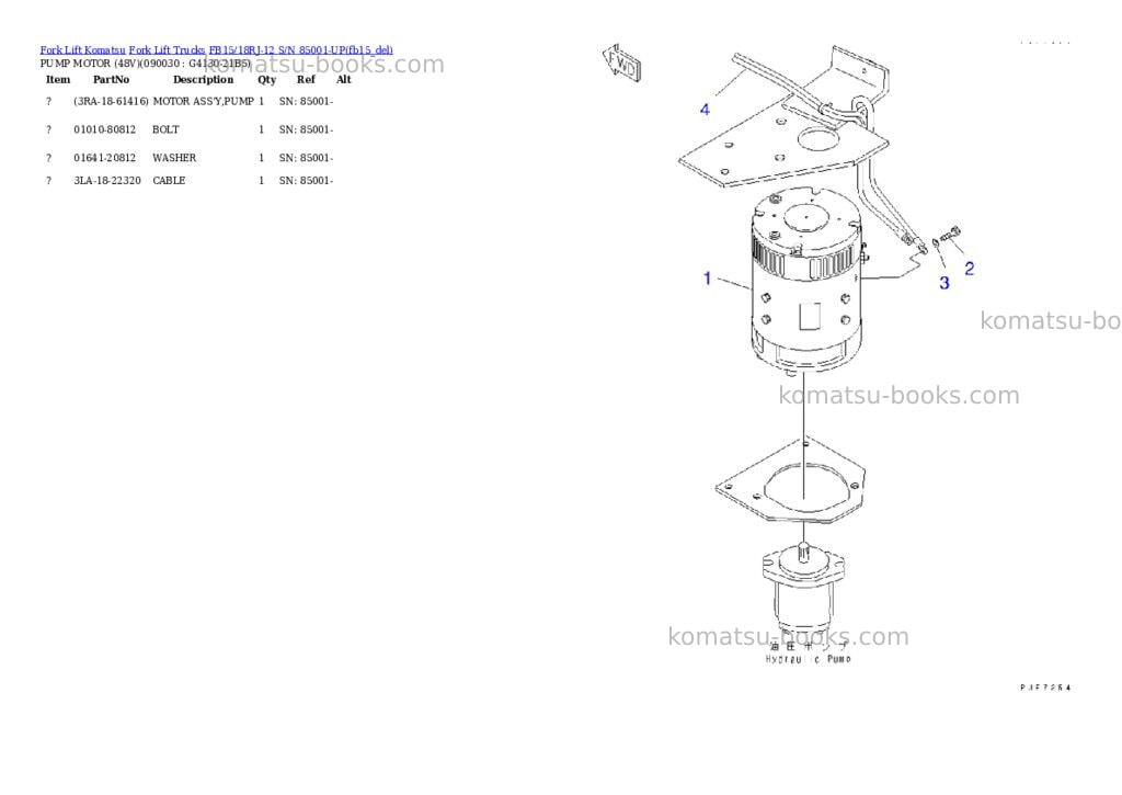 Komatsu FB15/18RJ-12 S/N 85001-UP Parts catalog cover Page 9