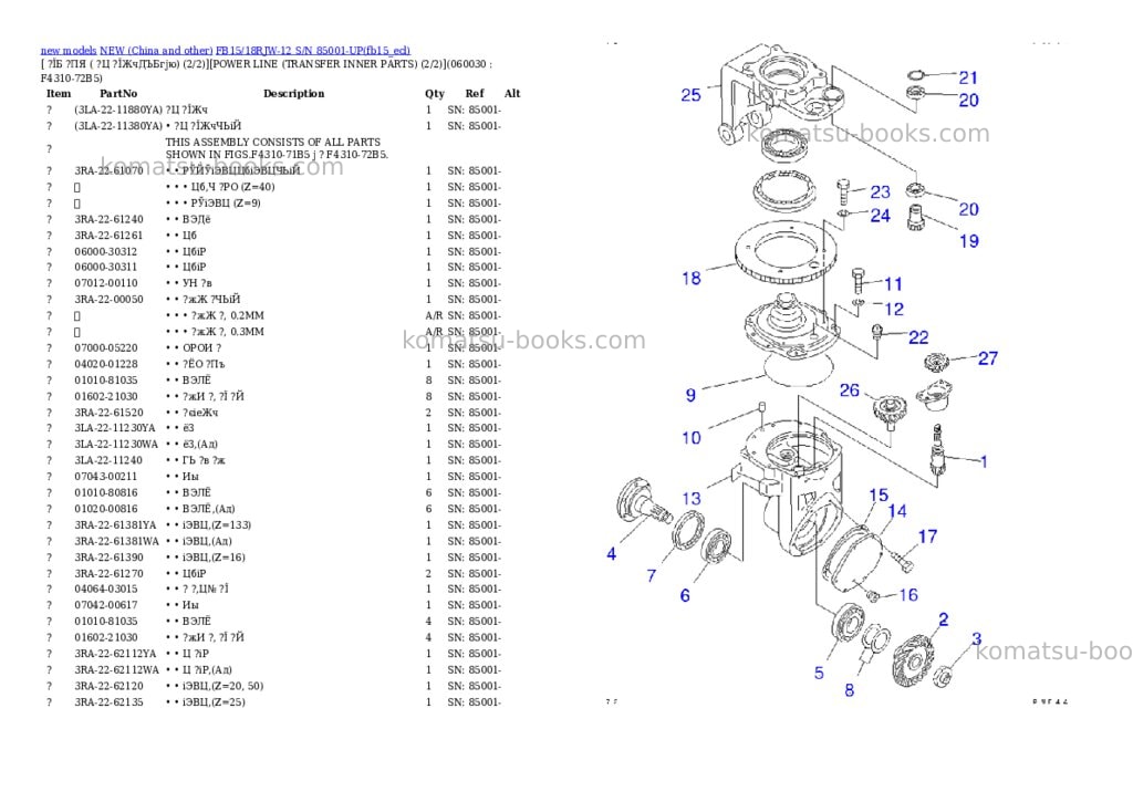 Komatsu fb15/18rjw-12 s/n 85001-up Parts catalog cover Page 4