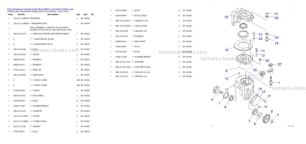 Komatsu FB15/18RJW-12 S/N 85001-UP Parts catalog cover Page 4