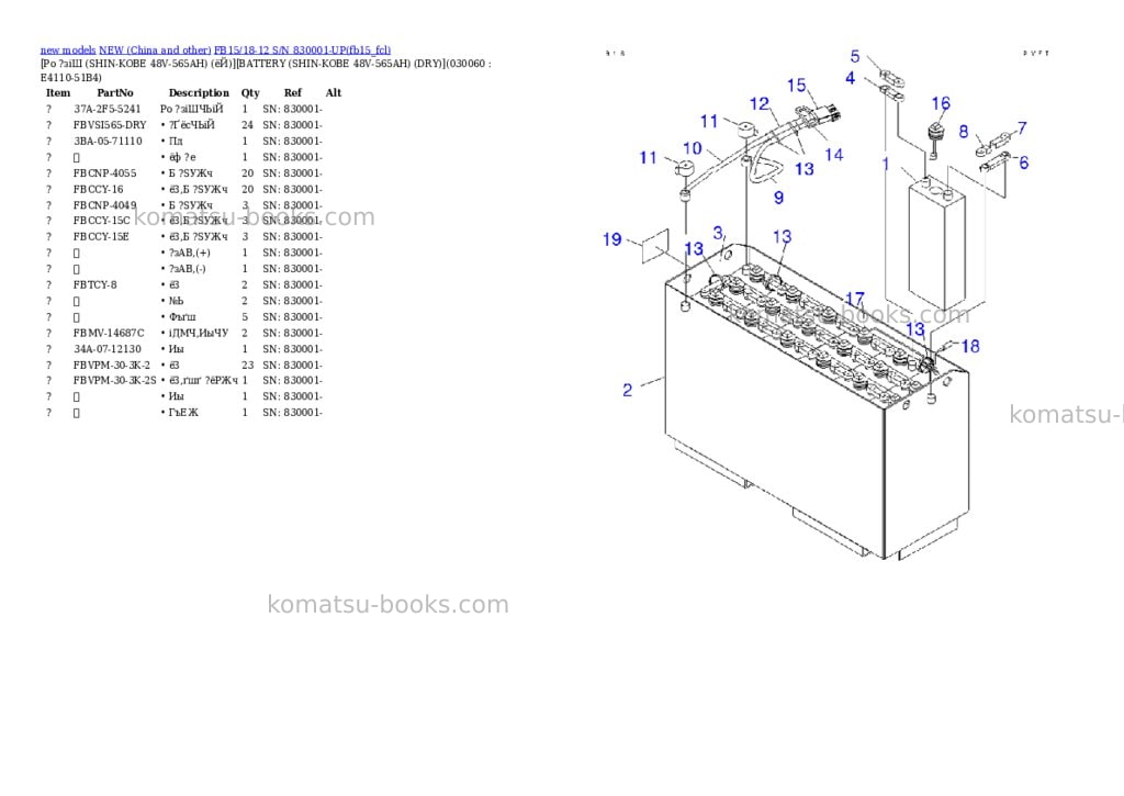Komatsu fb15/18-12 s/n 830001-up Parts catalog cover Page 5