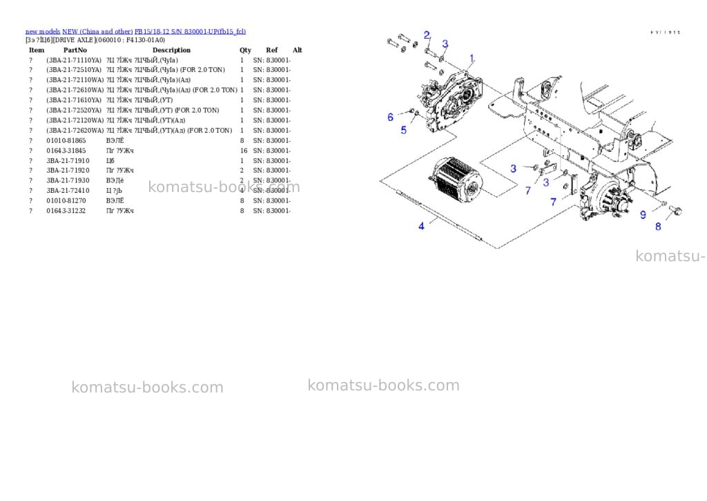 Komatsu fb15/18-12 s/n 830001-up Parts catalog cover Page 6
