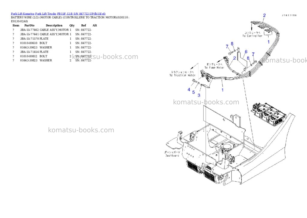 Komatsu FB15F-12-B S/N 847722-UP Parts catalog cover Page 10 Komatsu FB15F-12-B S/N 847722-UP Parts catalog cover Page 10