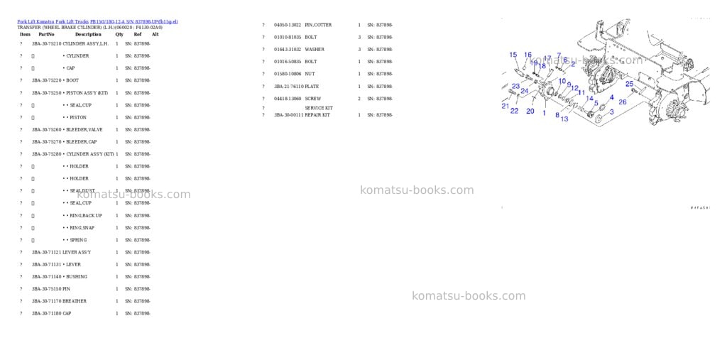 Komatsu fb15g/18g-12-a s/n 837898-up Parts catalog cover Page 4
