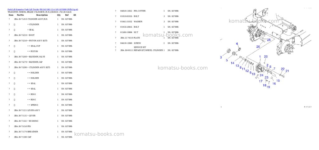 Komatsu fb15g/18g-12-a s/n 837898-up Parts catalog cover Page 5
