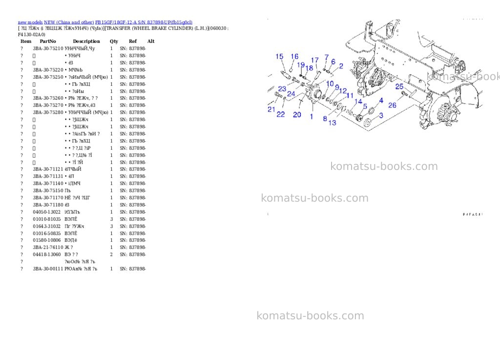 Komatsu fb15gf/18gf-12-a s/n 837898-up Parts catalog cover Page 5