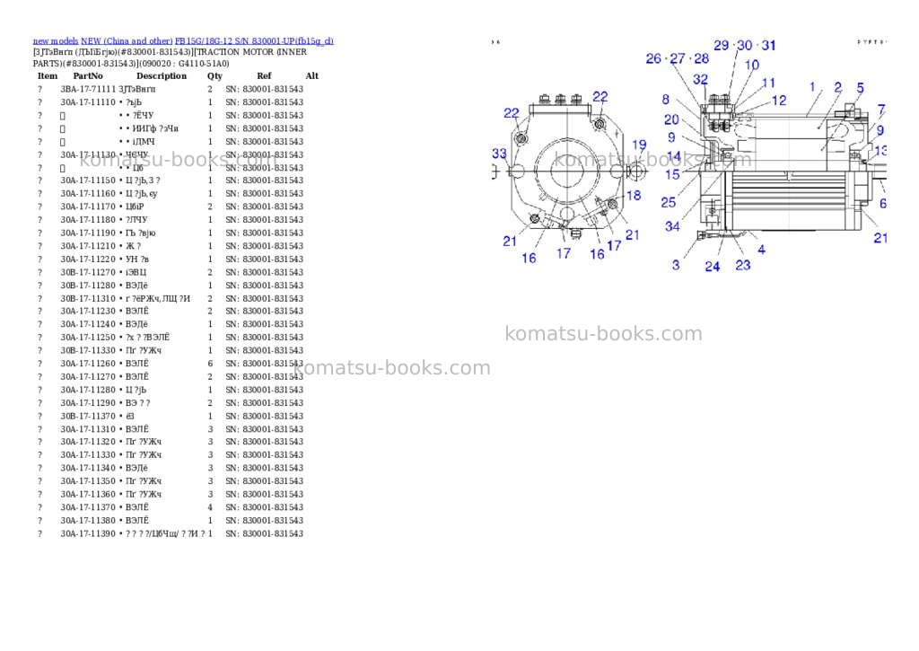 Komatsu fb15g/18g-12 s/n 830001-up Parts catalog cover Page 6 Komatsu fb15g/18g-12 s/n 830001-up Parts catalog cover Page 6