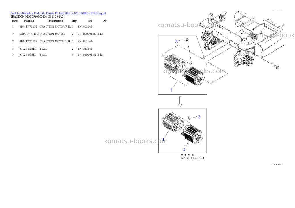Komatsu FB15G/18G-12 S/N 830001-UP Parts catalog cover Page 5 Komatsu FB15G/18G-12 S/N 830001-UP Parts catalog cover Page 5