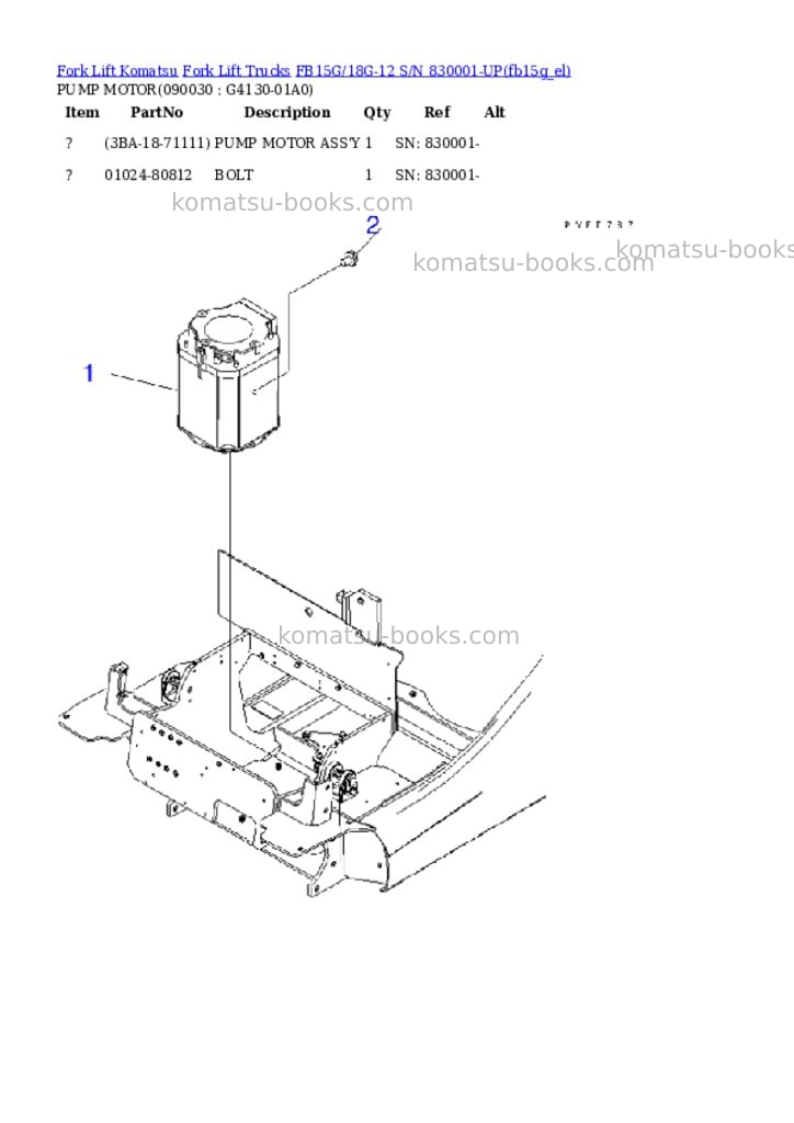 Komatsu FB15G/18G-12 S/N 830001-UP Parts catalog cover Page 7 Komatsu FB15G/18G-12 S/N 830001-UP Parts catalog cover Page 7