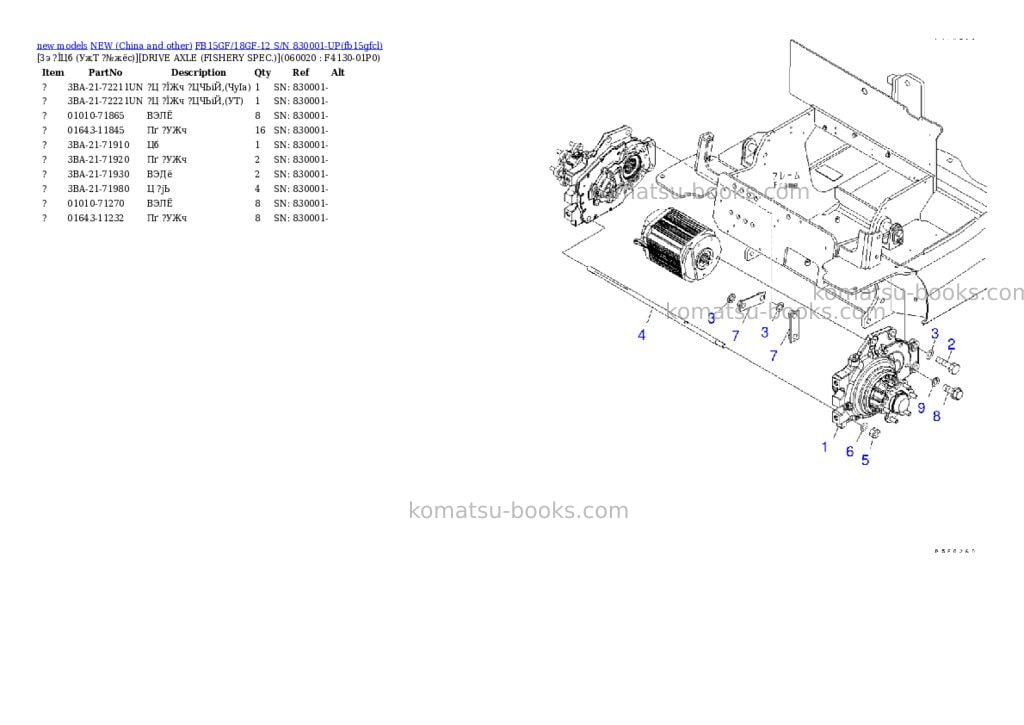 Komatsu fb15gf/18gf-12 s/n 830001-up Parts catalog cover Page 3 Komatsu fb15gf/18gf-12 s/n 830001-up Parts catalog cover Page 3
