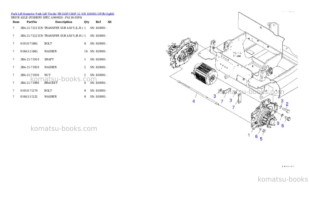 Komatsu FB15GF/18GF-12 S/N 830001-UP Parts catalog cover Page 3 Komatsu FB15GF/18GF-12 S/N 830001-UP Parts catalog cover Page 3